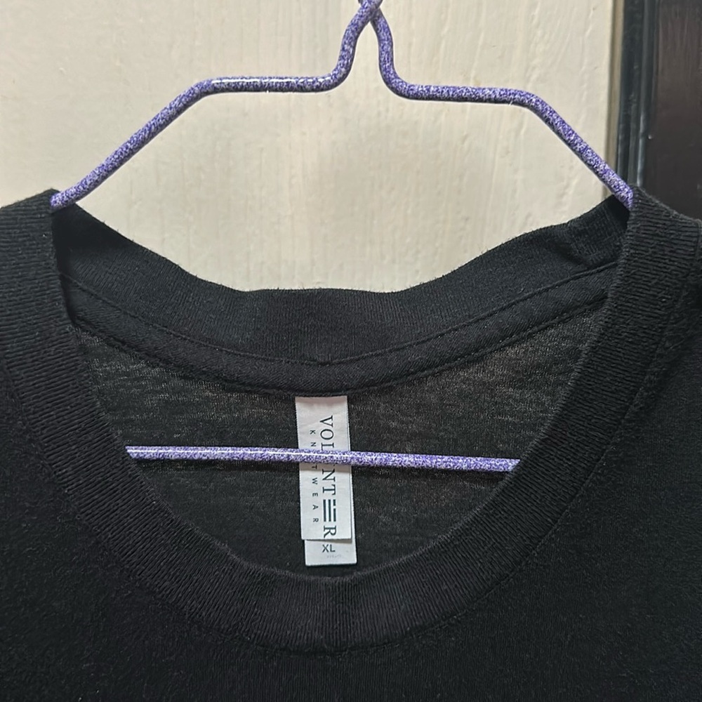 Vintage Volunteer Knitwear Graphic T-Shirt, Size XL, Black, Streetwear - Picture 7 of 16